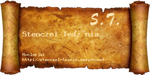 Stenczel Teónia névjegykártya